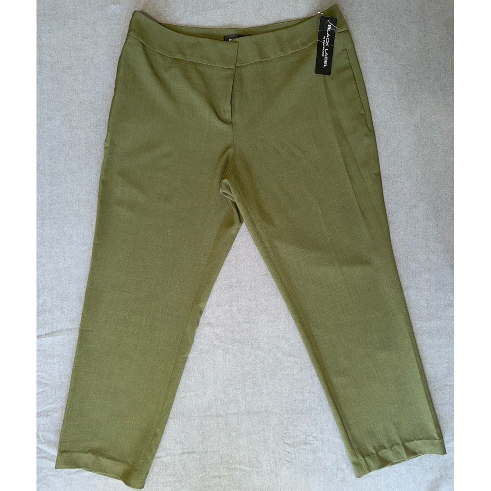 NWT Black Label Evan Picone Women's Dress Pants Olive Green Straight Leg Size 16